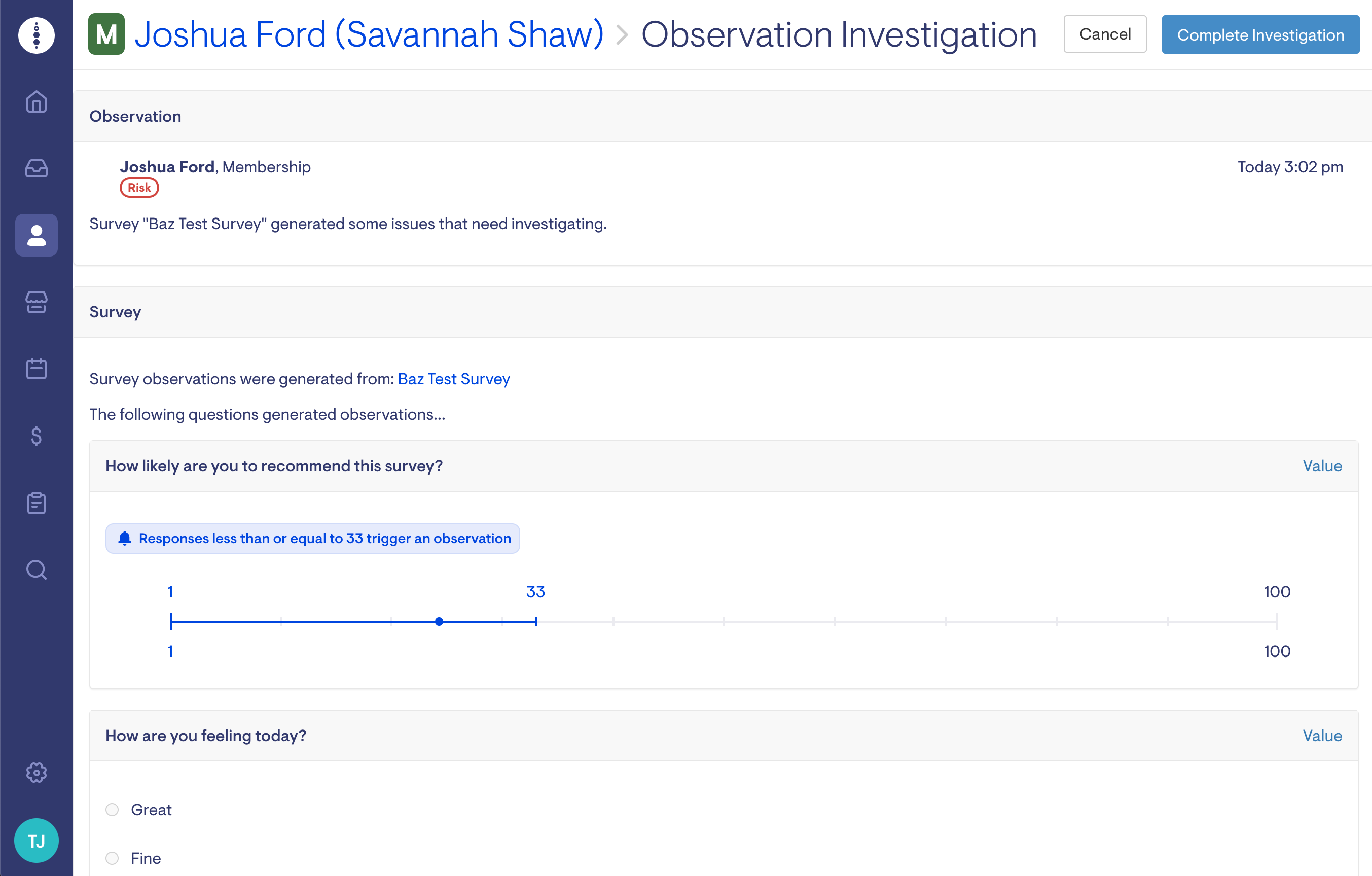 Observation Investigation